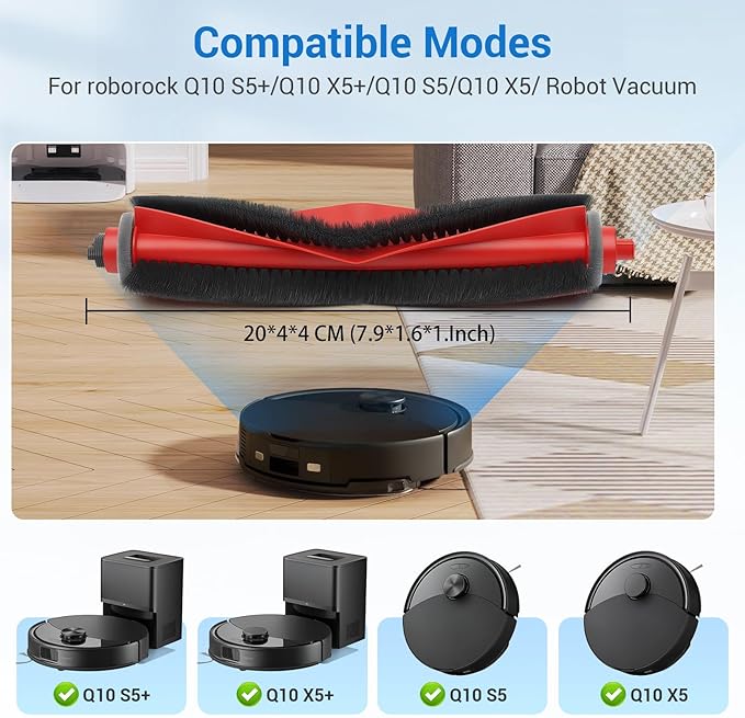 Bluevisk 26 Pack Replacement Accessories Parts for Roborock Q10 S5/Q10 S5+/Q10 X5/Q10 X5+ Robot Vacuum Part with 2 Roller Brush,4 Mop,4 HEAP,6 Mop,6 Dust Bag,6 Side Brushes,1 Screwdriver,1 Clean Brush
