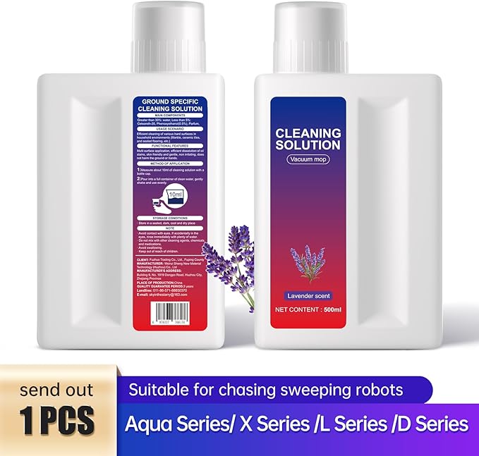 Nukisa Lavender Floor Cleaning Solution Compatible with Dreame Wet & Dry Vacuum and Robot， Residue & Streak Free,Suitable for All Robot Vacuum Cleaners and Wireless Wet Dry Dual-Use Vacuum Cleaners
