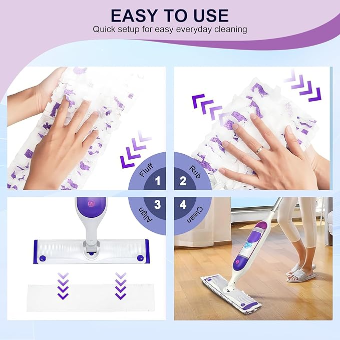 5X Cleaning Power Mop Pads for Swiffer Power Mop, Disposable Power Mop Pad Refills, Replacement Floor Cleaning Refills, Multi-Surface Wood Floor Replacement Pads (25)