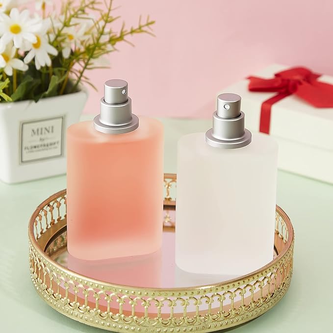Tessco for you 6 Pcs 3.4 Ounces Perfume Bottles Empty 100ml Frosted Body Spray Glass Bottles Empty Refillable Atomizer Perfume Dispenser Fine Mist Atomizer Cosmetic Make up Container (Silver Gray)