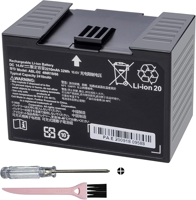 ABL-D2 Battery Compatible for iRobot Roomba j7 i4 i8, j7 j7+ j7550 i4 i4+ i4150 i6 i8 i8+ i8550, Combo j5 i5 j7+ j8 j9 j9+, Roomba e5 e6 e5150 e5152 e6198 ABL-D2A ABL-D1 Vacuum Cleaner 32Wh/2210mAH