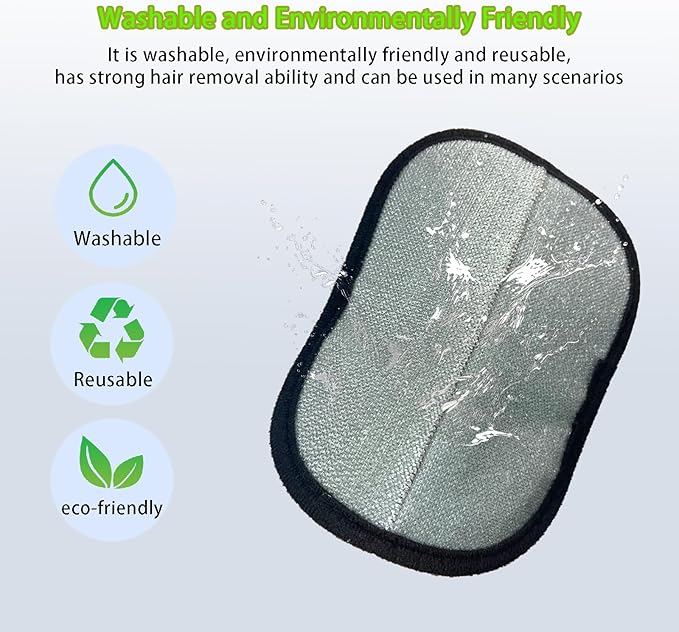 YOHOABSER Pet Hair Removal Gloves, Dog Grooming Gloves&Cat Deshedding Gloves for Shedding Control, Electrostatic Hair Remover for Furniture, Couch, Car Seat, Reusable & Easy to Clean(Black 2Pcs)