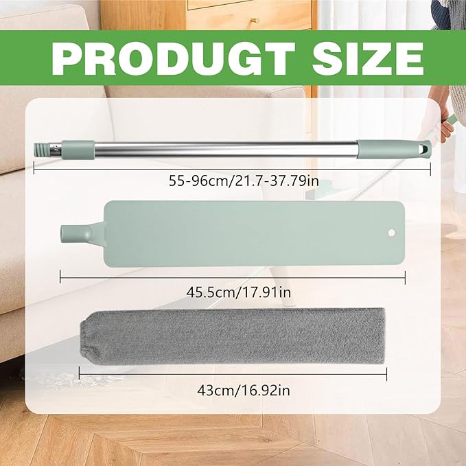 Retractable Gap Dust Cleaning Artifact, Extendable Duster Cleaning Tool with Bendable & Removable Head, Reusable Washable Dusting Wand for Home, Ceiling, Blinds & Under Furniture