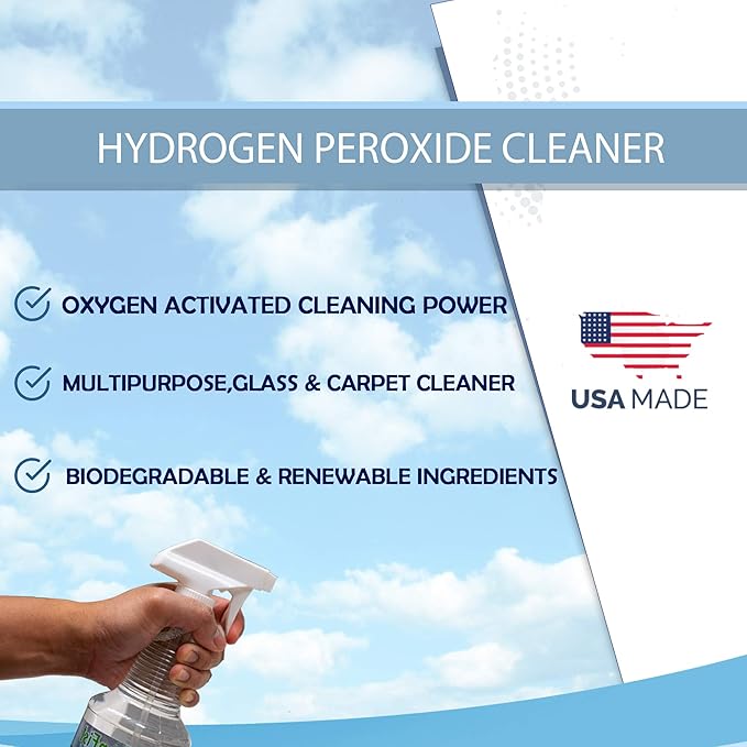 GreenFist Hydrogen Peroxide All Purpose (Glass, Carpet,Stain Remover) Cleaner (1 Quart, 32 oz - 6 PACK)