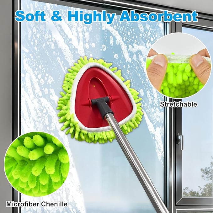 Mop Heads Replacements for Ocedar, Mop Replace Head for o Cedar Easywring 1 Tank, Spin Mop Replacement Head Mop Heads Include 4 Pack Spin Mop Refills, 1 Pack Scrubber Mop Head and 1 Mop Base
