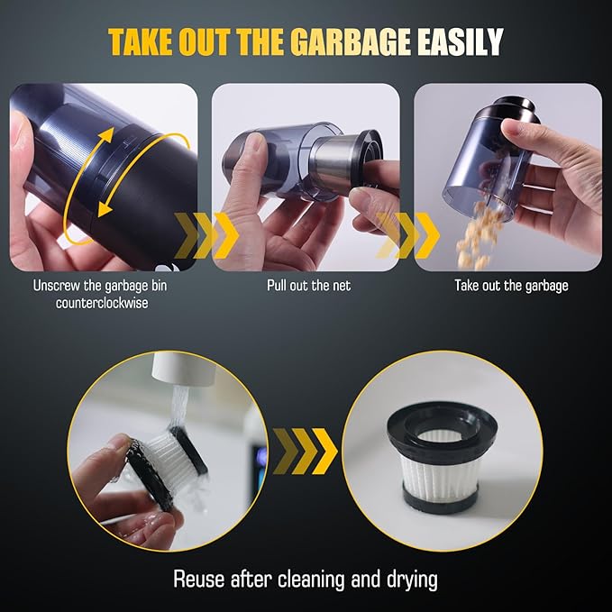 Get Comfy 12000 Pa 4-in-1 Cordless Car Vacuum Cleaner Handheld Air Duster Pump & Blower with Brushless Motor | Portable Mini Vacuum for Car, Home & Office with Type-C Fast Charging