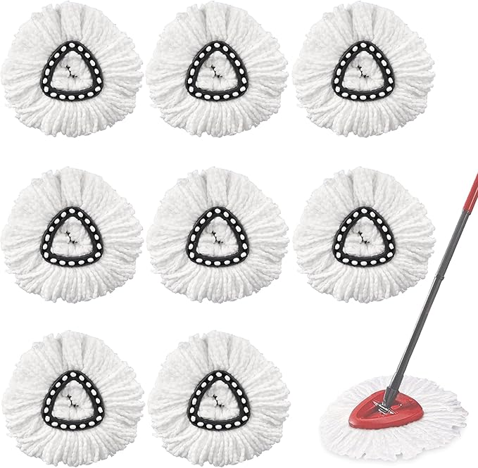 Microfiber Spin Mop Refills，8 Pack Mop Replacement Heads，Spinning Mop Replace Head for Deep Cleaning All Hard-surfaced Floors