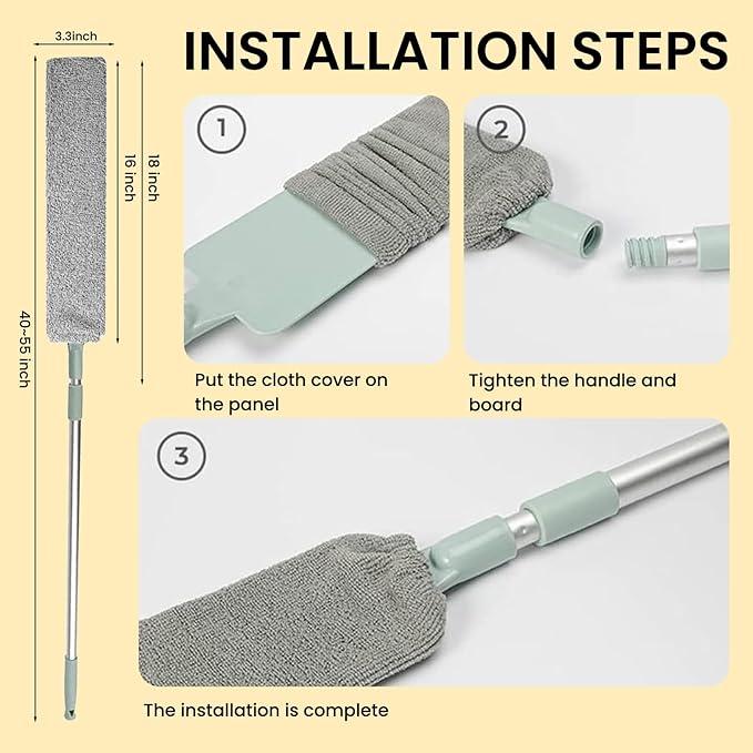 Retractable Gap Dust Cleaning Artifact |Extendable Duster Cleaning Tool for Hard-to-Reach Areas |Reusable Washable Dusting Wand for Home,Ceiling,Blinds,Under Furniture (1)