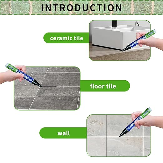 5 PCS Tile Grout Pen Home Repair Pen Tile Paint Markers for Tiles Floor Wall Bathroom Kitchen Repair Tools (White)