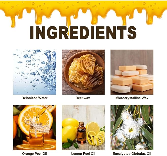 3 Pcs Beeswax Wood Polish, Beeswax Spray Suitable for Leather Floors Wood Furniture Polish and Cleaner.