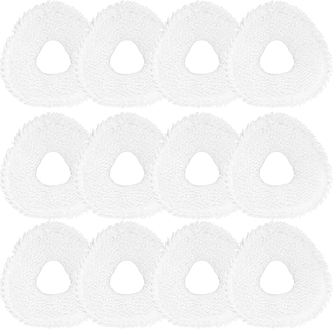 Avaenzo 12 Pack Replacement Mop Pads Compatible with Narwal Freo X/Z Ultra Z10 Freo Pro J3 J4 YJCC012 YJCC015 Microfiber Resuable Mop Cloth Robot Vacuum Cleaner Accessories, White