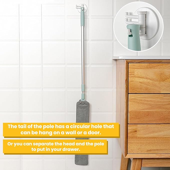 Retractable Gap Dust Cleaning Artifact |Extendable Duster Cleaning Tool for Hard-to-Reach Areas |Reusable Washable Dusting Wand for Home,Ceiling,Blinds,Under Furniture (3)