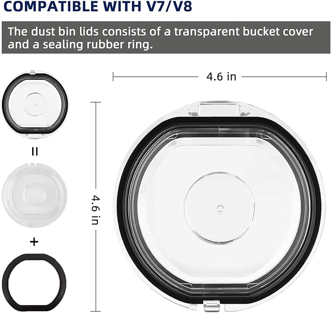 Dust Bin Lid Replacement for Dyson V7 V8 SV10 SV11 Vacuum Cleaner, Dust Bucket Accessaries (for Bin Lid V7 V8 SV10 SV11)