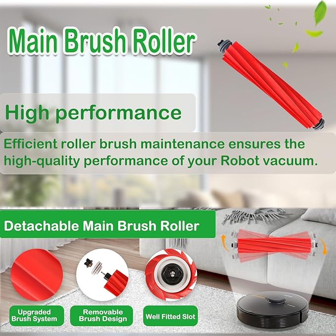 DovLazm 21 Pcs Q7 Max Replacement Parts，for Roborock Q7 / Q7+ / Q7 Max / Q7 Max+ Vacuum Cleaner Accessories Kit, 1 Main Brush, 4 Filter, 4 Mop Pad, 6 Side Brush，6 Vacuum Bag