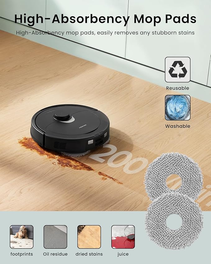 Rrochio 23 Pack Replacement Parts for Roborock Q Revo Robot Vacuum Accessories Kit with1 Main Brush,6 Mop Pads,6 Black Side Brushes,6 Dust Bags,2 Hepa Filter,1 Cleaning Tool,1 Screwdriver
