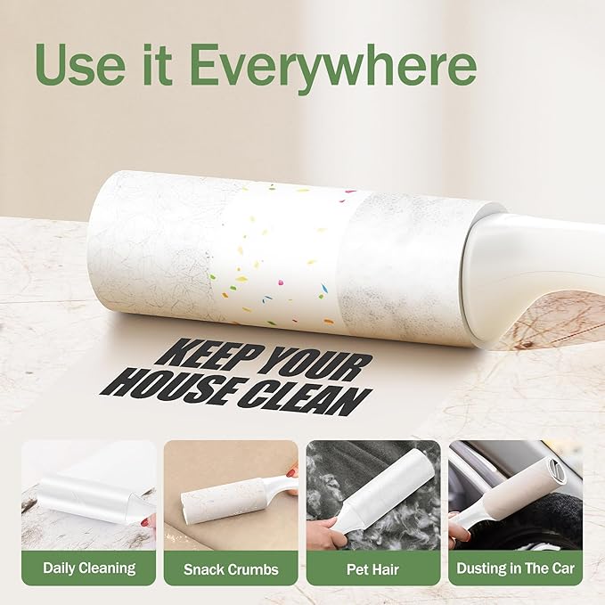 Mini Lint Roller Extra Sticky for Pet Hair, 2 Pack with 100 Sheets Each, Small Travel Size Pet Hair Roller and Lint Remover for Clothes, Dogs, Cats, Carpet, Furniture