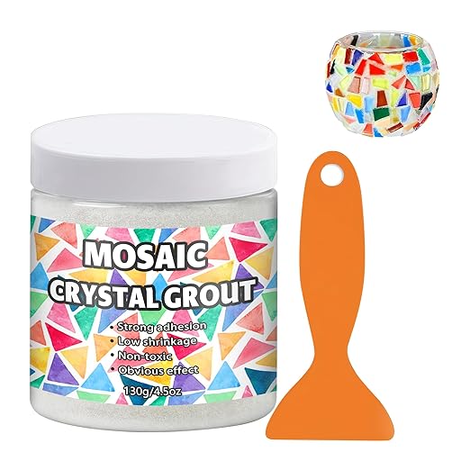 OOTDART Mosaic Crystal Grout, Mosaics Tile Tools, Mosaic Tile Accessories – Essential for Handmade Grouting and Perfect for DIY Craft Projects (Translucent, 4.5oz)