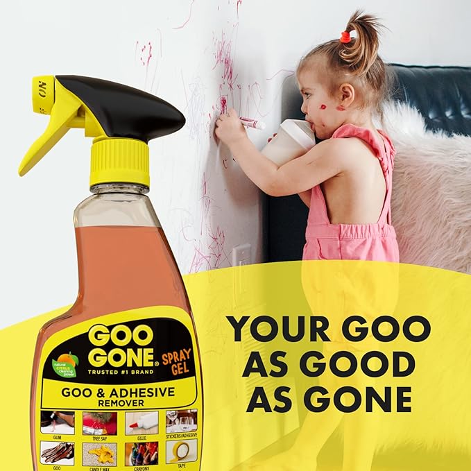 Goo Gone Adhesive Remover Spray Gel, Removes Chewing Gum, Grease, Tar, Stickers, Labels, Tape Residue, Oil, Blood, Lipstick, Mascara, 2 Pack & Sticker Lifter