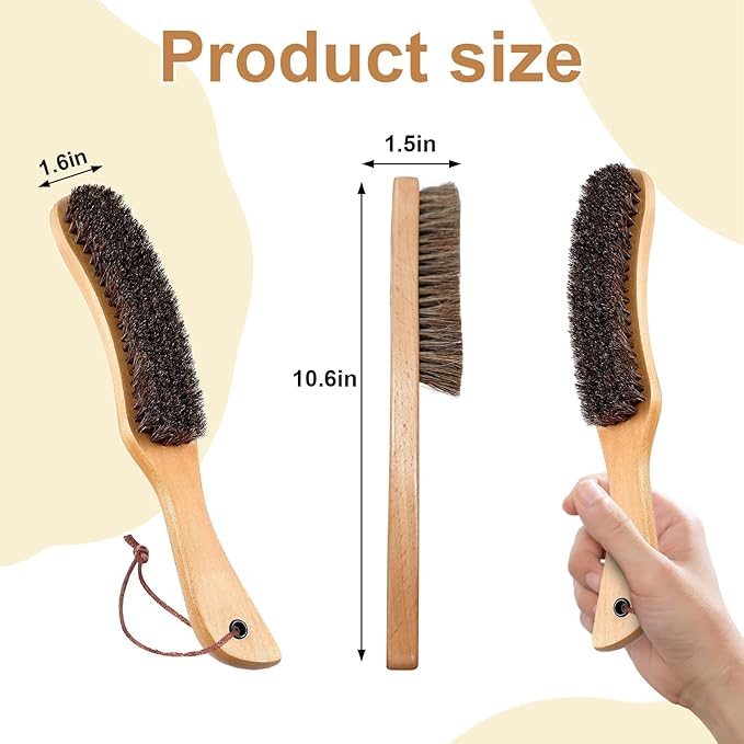 Felt Hat Brush,Felt Hat Cleaner Horse Hair Cowboy Hat Brush Cleaning Kit Hat Brush,Cowboy Hat Cleaner Easily Removes Dust Fuzz and Lint for Shoes Hats,Clothes,Baseball Caps (2)