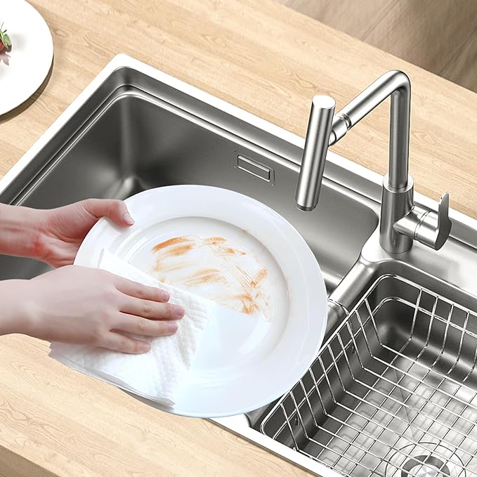 Dish Cleaning Wipes Individually Wrapped, Portable Kitchen Disposable Dish Soap Wipes Bulk Travel Size Quick Cleaning Dishwashing Pads for Outdoor Traveling/Camping/Hotel (50 Pcs)