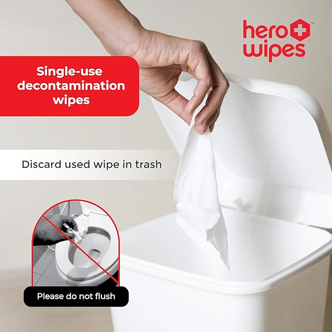 Hero Wipes Body Wipes Remove 98% Of Carcinogens, Ash, Soot, Smoke, Toxins - 48ct Extra Thick Durable 10x9 inches Firefighter Wet Wipes