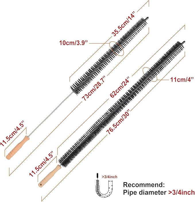 Dryer Cleaner Vent Brush - 70cm or 75cm Long Flexible Dryer Vent Cleaner & Refrigerator Condenser Coil Brush Long Flexible Refrigerator Coil Cleaning Brush (Long Brush)