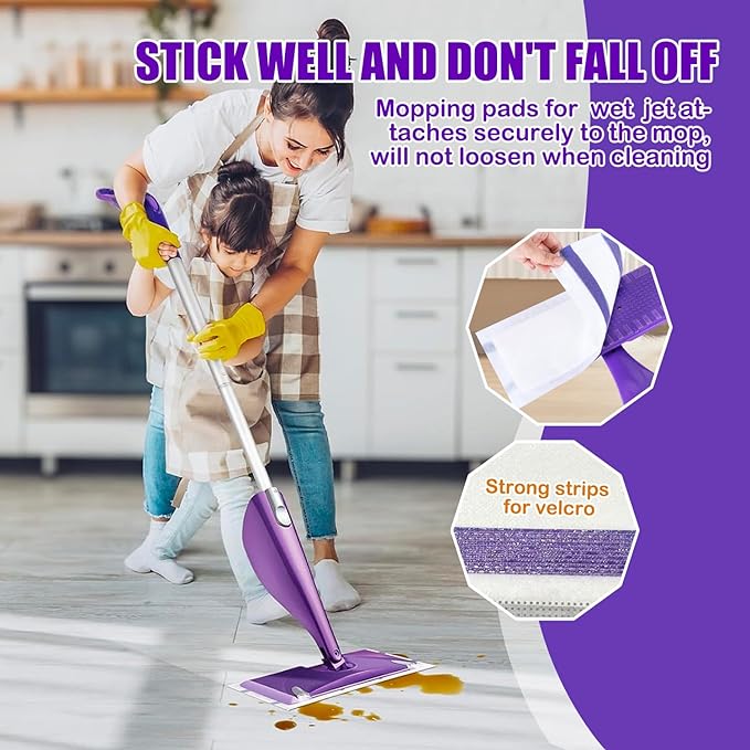 30 Pack Wet Jet Pads for Swiffer Wet Jet Mop - Wet Jet Refills for Multi-Surface Hardwood Floor Cleaning, 4 Layers Thickened Durable | Heavy-Duty Absorbent | Stickiness