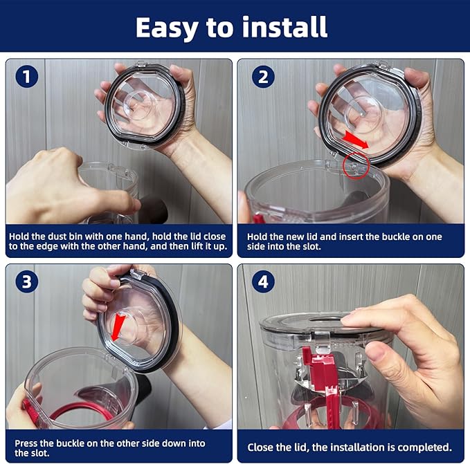 Dust Bin Lid Replacement for Dyson V6 DC58 DC59 DC62 DC72 DC74 Vacuum Cleaner, Dust Bucket Accessaries (for Bin Lid V6)