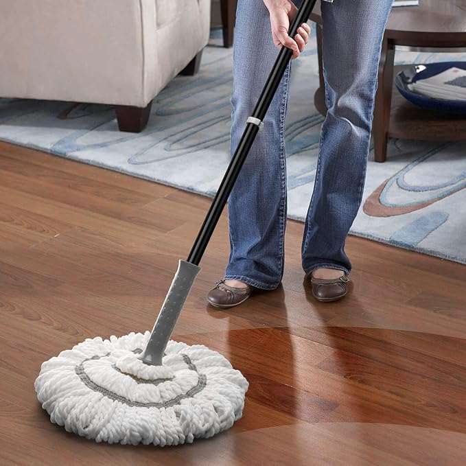 KeFanta Self-Wringing Twist Mops for Floor Cleaning, Microfiber Floor mop with 57 " Long Handle, Cotton Wet Mop for Hardwood Tile Kitchen Bathroom Patio Garage Commercial Household Clean