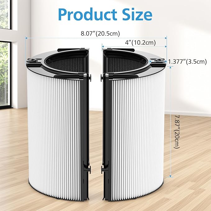 2 Pack Combi 360°Glass HEPA+Activated Carbon Filter For Dyson TP09 TP07 TP06 TP04 TP10 TP4A TP7A HP04 HP06 HP07 HP09 HP10 HP4A HP7A PH01 PH02 PH03 PH04 PH3A DP04 Air Purifier, #965432-01