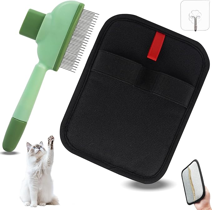 QTOETUII Pet Hair Removal Glove, Magic Brush Pet Hair, Cat Comb, Washable Reusable Dogs Cats Hair Gloves for Furniture, Bed, Sheets, Couch, Clothes, Carpet, Car Seat, Pet Grooming, Curtain (1PCS)