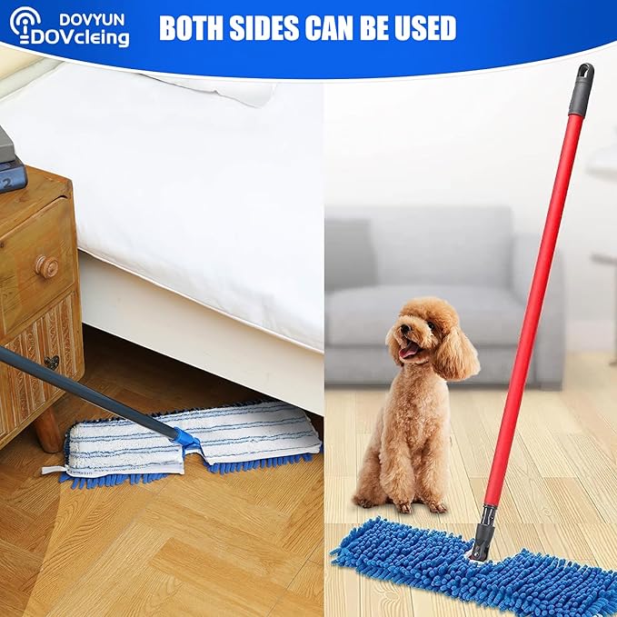 Dovcleing 2 Pack Microfiber Mop Refills Compatible with O-Cedar Dual-Action Flip Mop Resuable Replacement Mop Heads for Dry & Wet Use