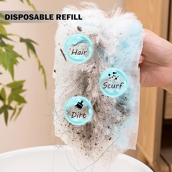 Faliuepe Disposable Dusters Refills 180 Heavy Duty Duster Refills Blue Electrostatic Duster Heads for Cleaning Multi-Surface-40Counts