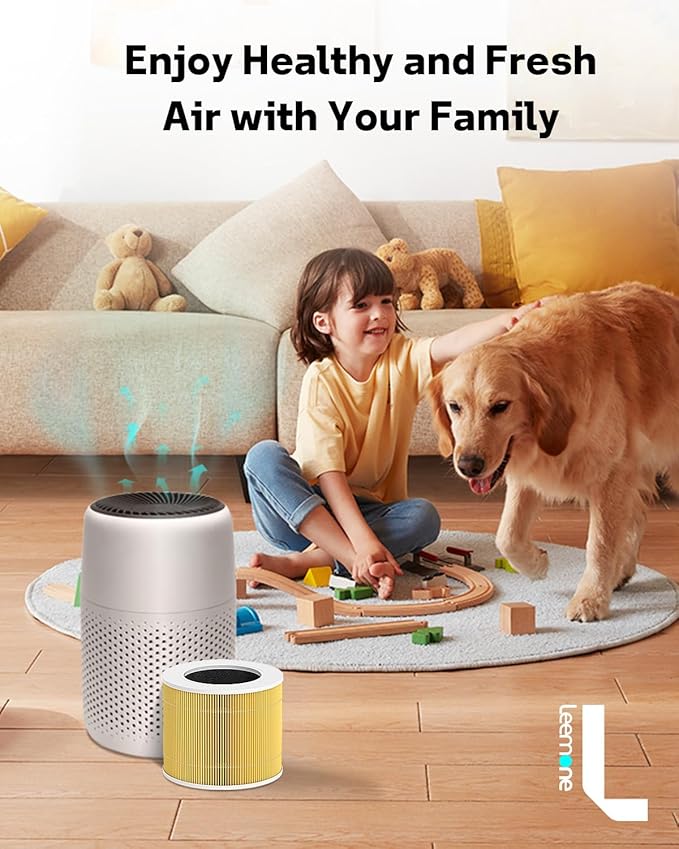 Leemone 3 Pack Core Mini Pet Replacement Filter for LEVOIT Core Mini Air Purifiers, High-Efficiency Activated Carbon,Yellow