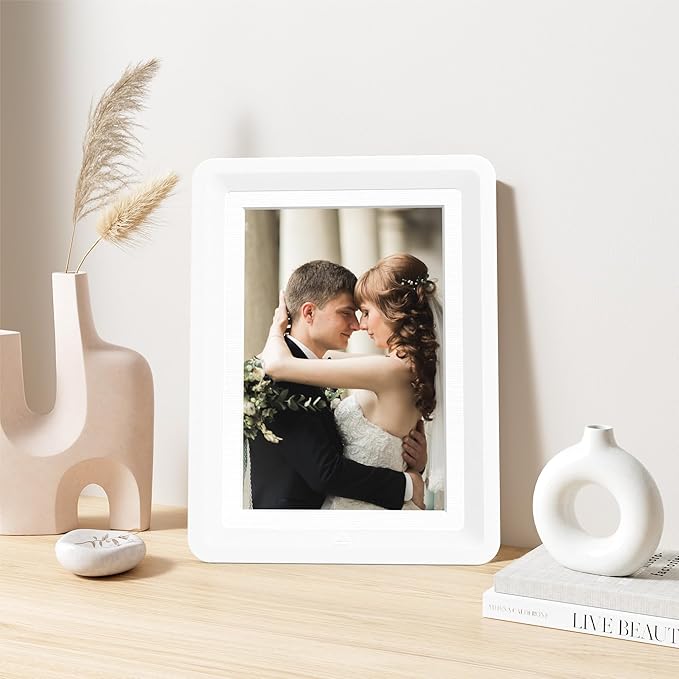 1-Pack 5x7 Picture Frame or 4x6 with Mat – Shatterproof Plastic Photo Frame for Family, Nursery, and Playroom, Wall & Tabletop Picture Frames for Home, Office, Safe & Lightweight Design in Pearl White