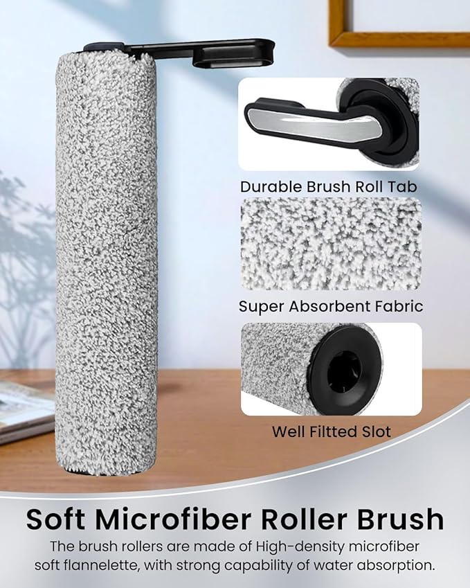 (6pcs) Replacement Brush Rollers & HEPA Filters For Tineco Floor ONE S5/Floor One S5 Pro 2 Wet Dry Vacuum Cleaner, Replacement Parts Accessories Kit Inclue 3 Vacuum Filter, 2 Brush Rollers