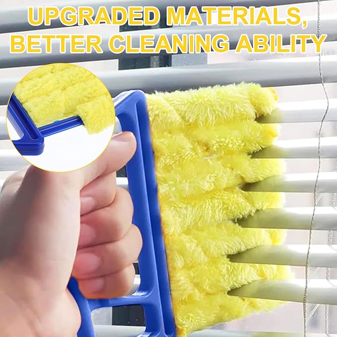 JIEYAO 2PCS Blind Cleaner Tools, Microfiber Window Blind Duster Washable 7-Finger Blind Cleaner Tool Duster for Window Blinds Air Vents Fans Venetian Shades Dust Dirt
