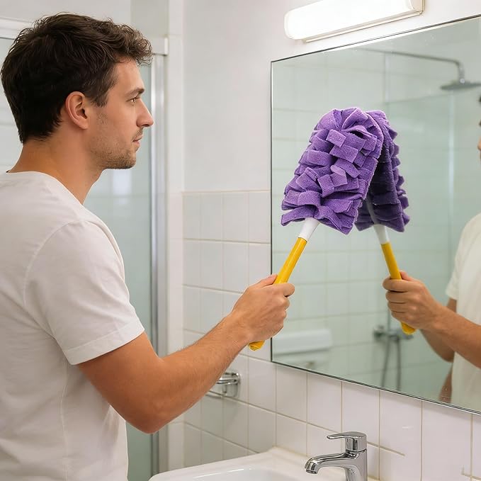 360° Electrostatic Duster Refills — The Sustainable Choice for a Dust-Free Home, Reusable Electrostatic Microfiber Duster Refills, Duster Refills Washable for Hand Duster (Blue)
