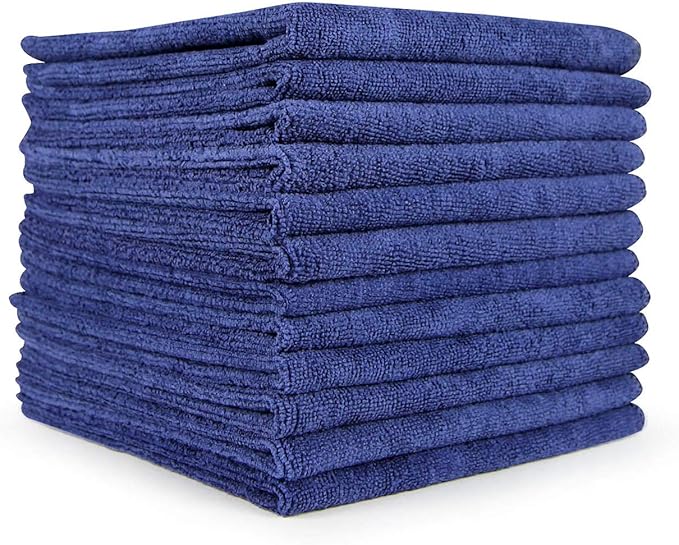 Arkwright Microfiber Cleaning Cloths - (Pack of 12) Large Lint & Streak-Free Drying Wash Towels, 300 GSM Super Absorbent & Quick Dry, Perfect Cleaner for Car, Glass, and Window, 16 x 16 in, Navy