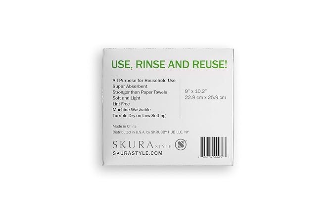 Skura Style WIPE ENVY™ All Purpose Lint Free Microfiber Reusable Cleaning Wipes – White, 10 Count