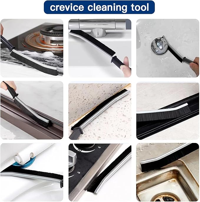 2 PCS Crevice Cleaning Brush,Hard Bristle Crevice Cleaning Brush,Crevice Cleaning Tool is Effective to Clean The Small Gap of Kitchen, tolilet and Windows. (2pcs)