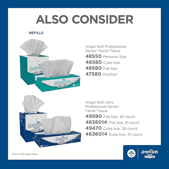 Georgia-Pacific Angel Soft Ultra Professional Series Premium 2-Ply Facial Tissue (4636014), 96 Sheets Per Box, 10 Tissue Cube Boxes Per Case