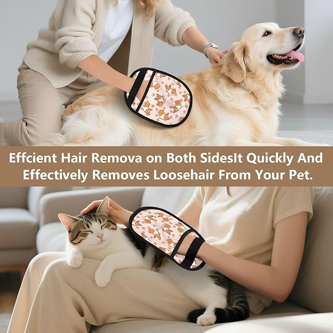 Corgi Pet Hair Removal Glove for Cats & Dogs Reusable Pet Hair Removal Glove pet Hair Electrostatic Gloves
