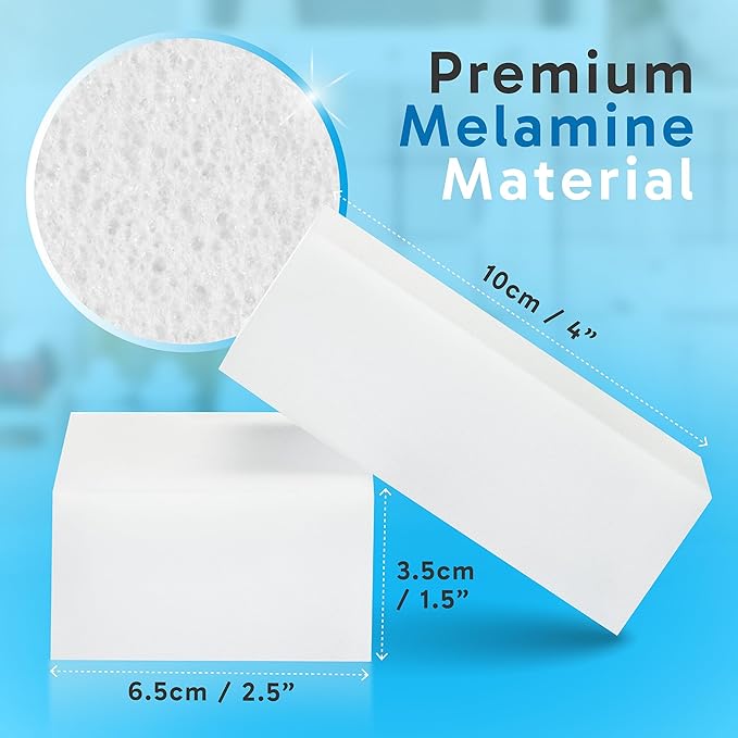 (20 Pack) Extra Large Eraser Sponge - Extra Thick, Long Lasting, Premium Melamine Sponges in Bulk - Multi Surface Power Scrubber Foam Cleaning Pads - Bathtub, Floor, Baseboard, Bathroom, Wall Cleaner