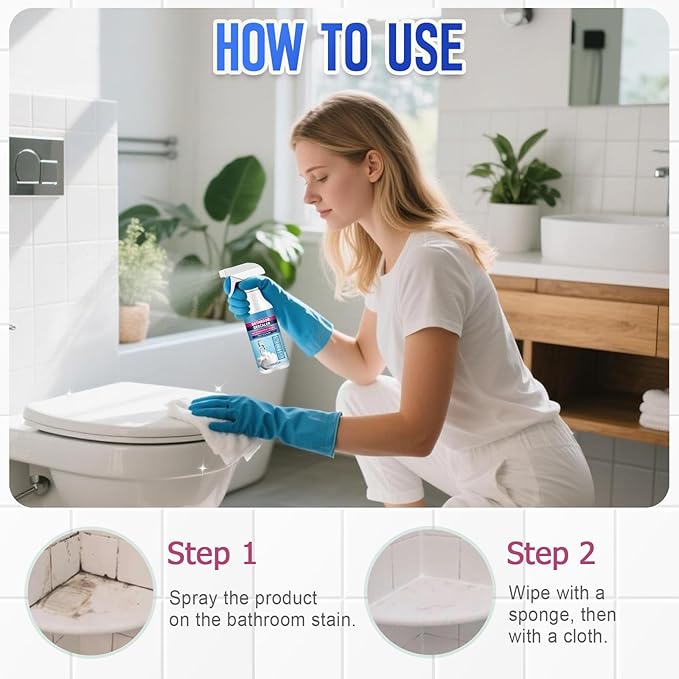 Bathroom Descaler Foam Cleaner, 2025 New Bathroom Descaler, Stubborn Stains Cleaner, All Purpose Bathroom Cleaner Spray for Home Kitchen, 4Floz/120ml (1)