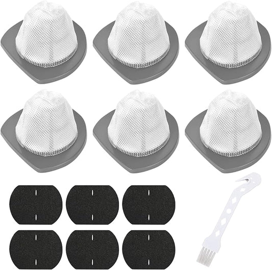 6 PACK 2033 Replacement Filter Compatible with Bissell Featherweight Stick Lightweight Bagless Vacuum Cleaner 20331, 20333, 20334, 20336, 20339, 2033M,6 Mesh Filter 6 Foam Filters, Replace No.1611508
