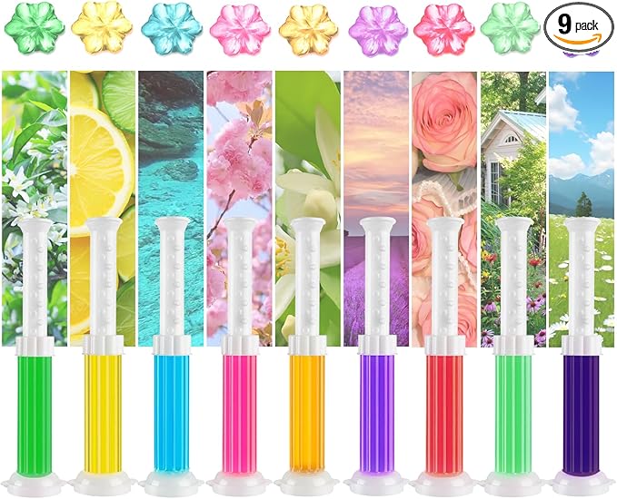 Toilet Gel, 108 Count 9Kinds Of Scent Toilet Cleaner Bowl Gel Stamp Kit Air Freshener