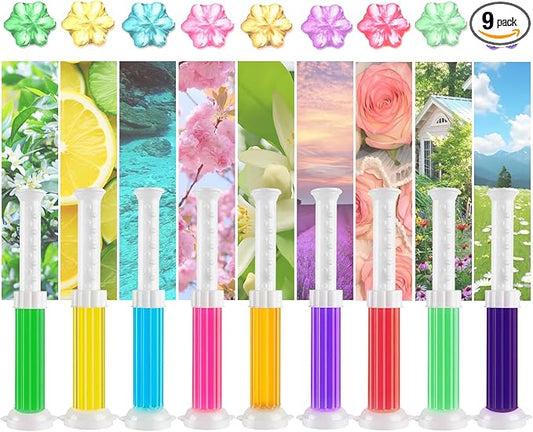 Toilet Gel, 108 Count 9Kinds Of Scent Toilet Cleaner Bowl Gel Stamp Kit Air Freshener