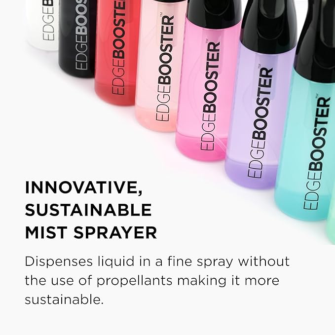 Style Factor Edge Booster Mist Spray Bottle for Hair (10.1oz/300ml) - Continuous Ultra Fine Mist Sprayer – For Hairstyling, Salons, Cleaning, Plants, Essential Oil & More - Purple