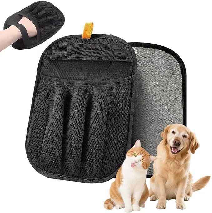 mirkir 2PCS Pet Hair Removal Glove for Cats & Dogs Five-Finger Electrostatic Magic Brush Pet Hair Remover Glove for Clothing, Couch, Carpet, Furniture, Car Seat